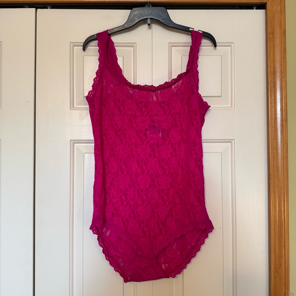 Hanky Panky Lace Bodysuit Size 1X‎  New PINK
